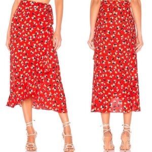 Faithfull the Brand Red Floral skirt